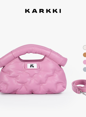 【新年礼物】KARKKI/个奇小羊皮云朵饺子包法式单肩手拿斜挎女包