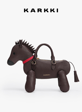 KARKKI/个奇小马系列头层牛皮小众设计感斜挎包手提包新年礼物包