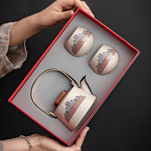 速发海水江崖一壶伴杯O具套装 泡茶礼盒LOG茶两手礼公司年会议礼品