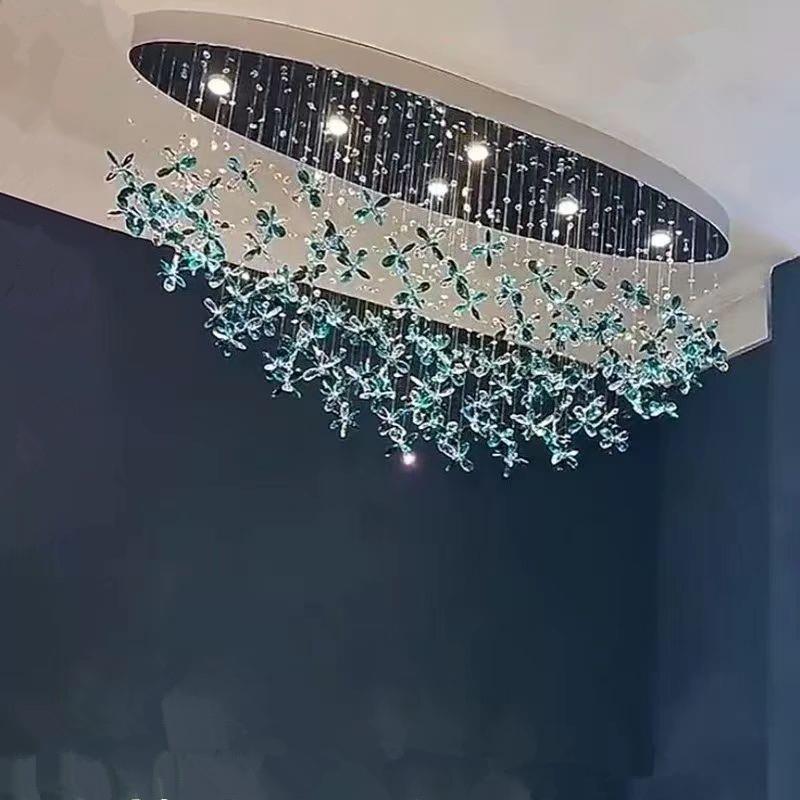 意大利水晶花瓣吸顶灯客厅轻奢花朵卧室灯别墅大厅K9设计师艺术灯