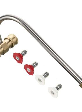 1/4 英寸排水沟清洁器套件 带4个喷嘴头 快速连接头 4000PSI