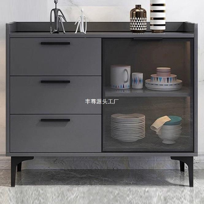 现代简约餐边柜靠墙碗柜收纳柜客厅轻奢储物柜微波炉柜茶水柜酒柜