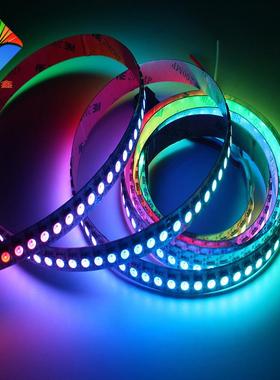 厂家直销高亮低压12v幻彩灯带WS2815一米144灯白色裸板单点单控