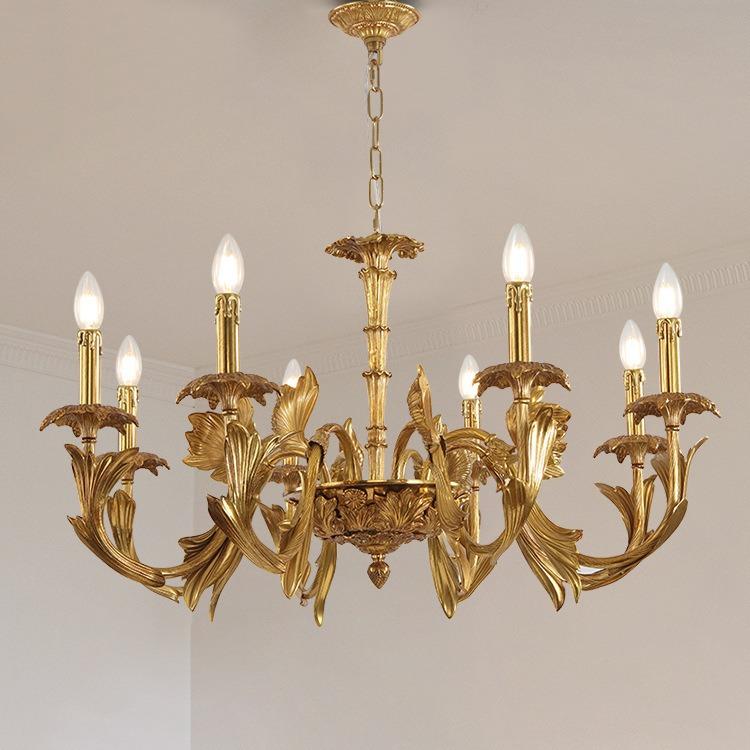 法式轻奢复古客厅吊灯 美式卧室现代欧式简约北欧设计师全铜灯具