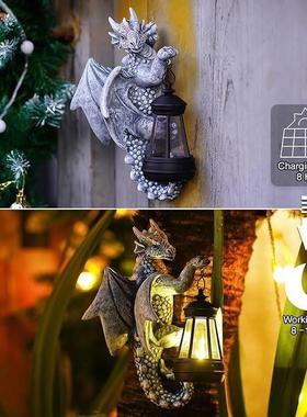 跨境新款太阳能恐龙灯户外庭院装饰挂饰装修花园夜光家居摆件