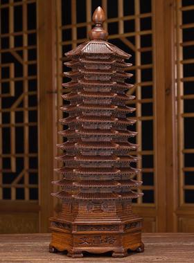 13层9文昌塔摆件九层木纹工艺品书房办公室装饰孩子学生书桌励志