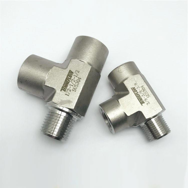 TENHEFLOW外丝三通 DN15 G1/2外牙螺纹不锈钢原装气动零配件