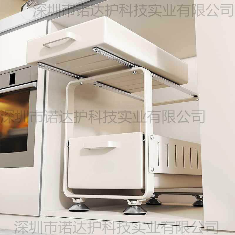 厨房下水槽置物架调料碗碟抽拉式下水池橱柜拉篮分层收纳架
