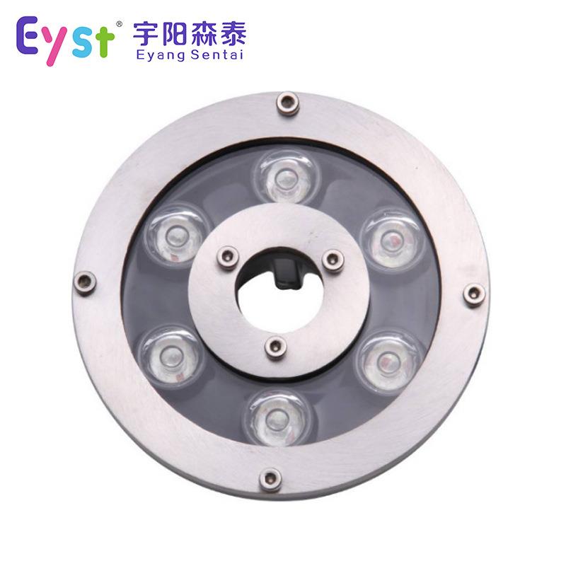 LED喷泉灯圆形单色七彩水底灯低压24V嵌入式水下全不锈钢喷泉灯