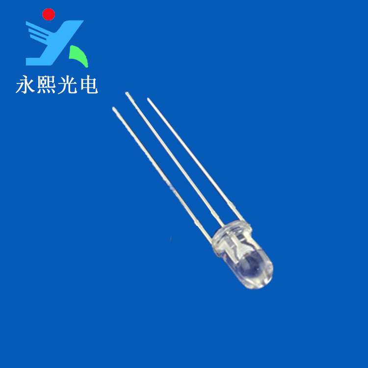 直插5MM红蓝双色led灯珠发光二极管 f5红兰共阴