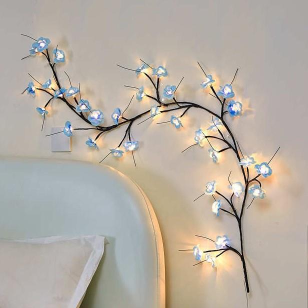 LED玫瑰藤条灯室内氛围灯造型灯树枝布置室内装饰卧室墙面造型灯