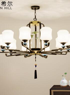 现代新中式吊灯 复古别墅复式楼中国风餐厅灯古典温馨LED客厅吊灯
