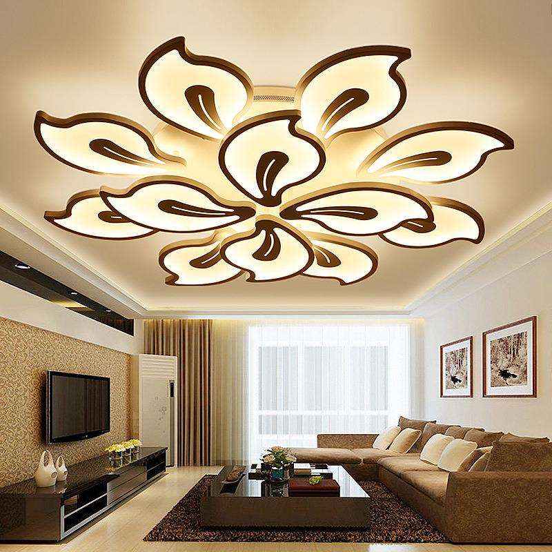 简约现代大气led客厅灯家用卧室浪漫婚房花形亚克力吸顶工程灯具