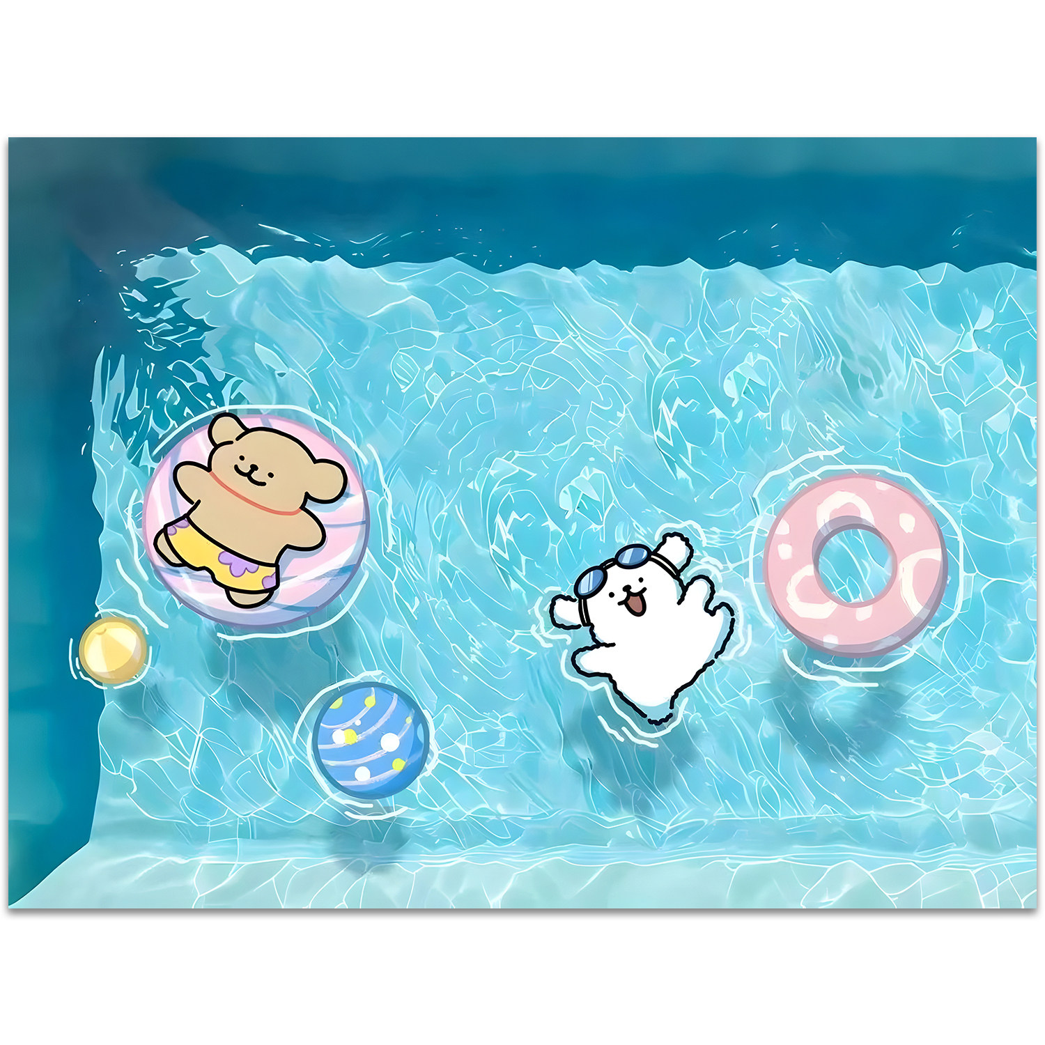 ipad壁纸高清4k创意泳池光线小狗可爱浪漫平板桌面锁屏屏保图片