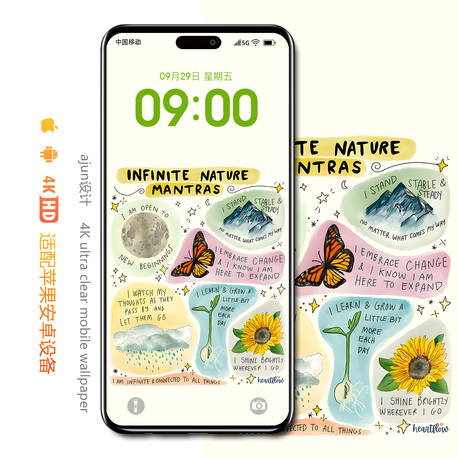 正念手机壁纸高清4k创意成为更好的自己文字励志桌面锁屏屏保图片