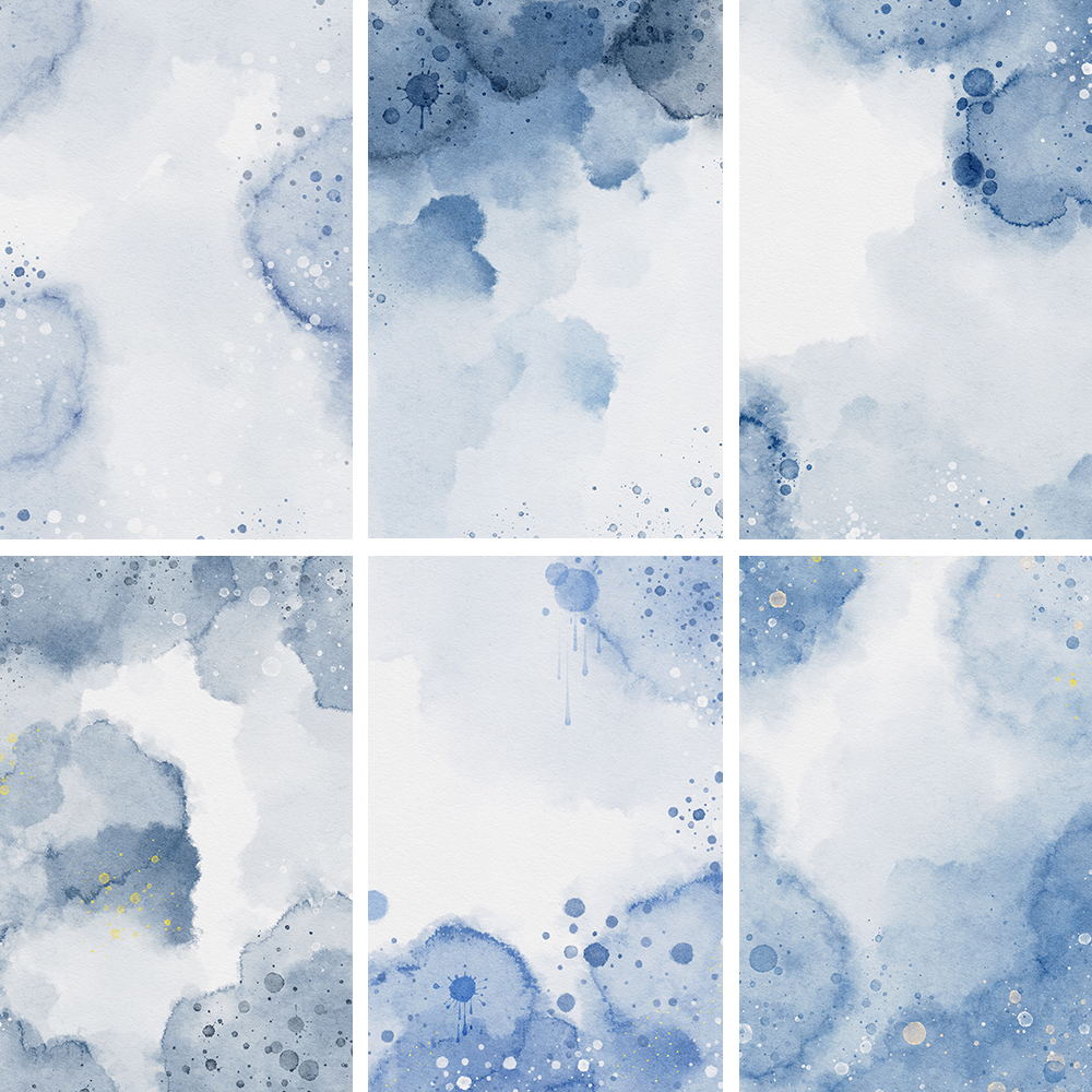 005号雾霾蓝色水彩水墨纸张晕染底纹请柬背景浅蓝JPG图片设计素材