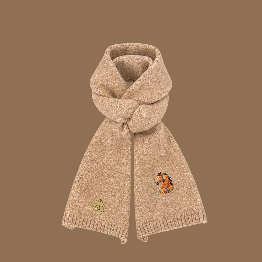 【官网折扣】剪刀四季新款潮流针织围巾男女同款保暖可爱马年限定