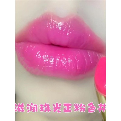 网红珠光闪口红火龙果色玫红色不沾杯不掉色滋润防水学生孕妇唇膏