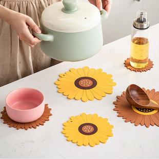 向日葵隔热锅创意家用餐盘子子餐桌防烫茶杯碗