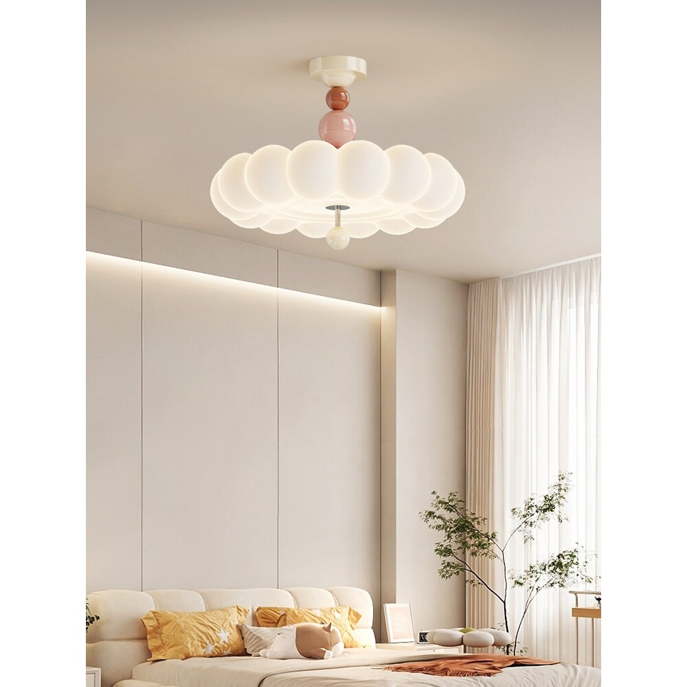 奶油风卧室吊灯法式中古全光谱护眼现代简约儿童房灯主卧吸顶灯