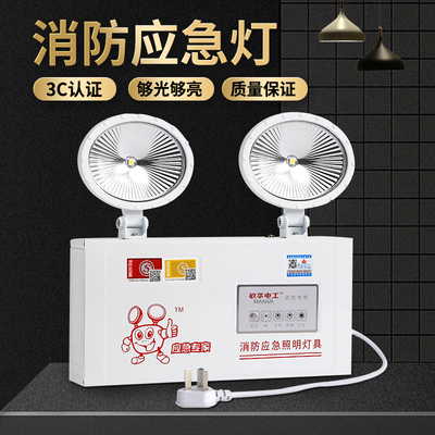 敏华消防应急灯新国标双头指示灯M-ZFZD-E5W3002蓄电池led照明灯