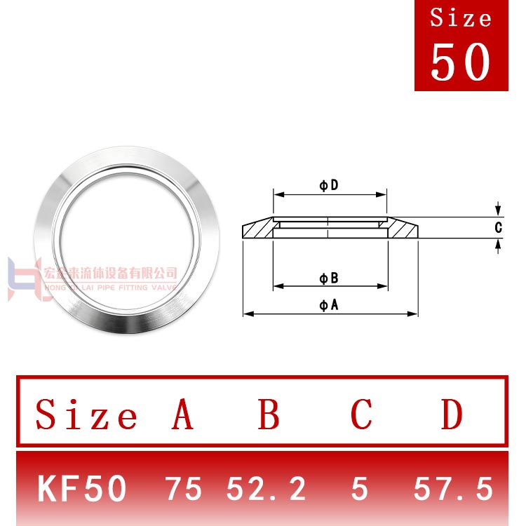 KF高真空开口盲板NW法兰片304不锈钢16快装25卡箍40卡扣50卡盘63-