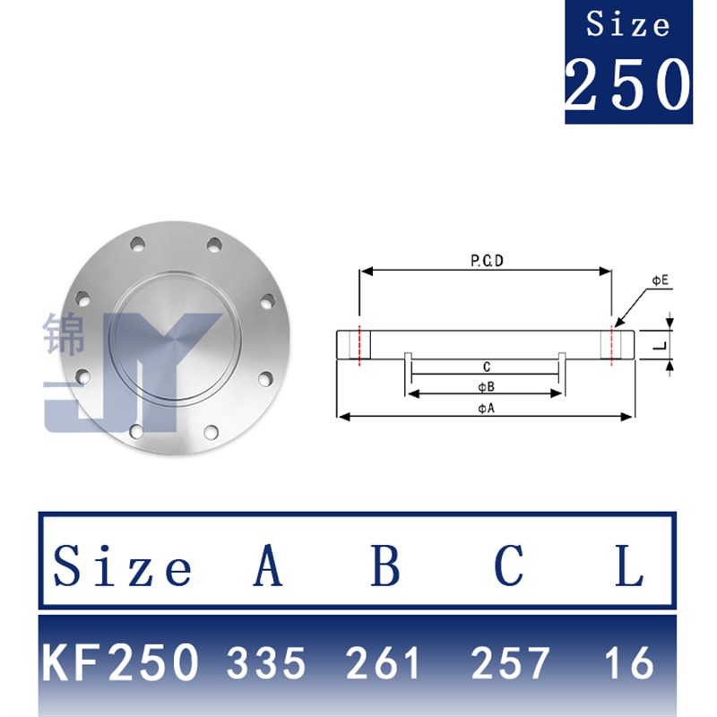 ISO-F高真空盲板304不锈钢63法兰80片100固定160堵头200挡板250盘
