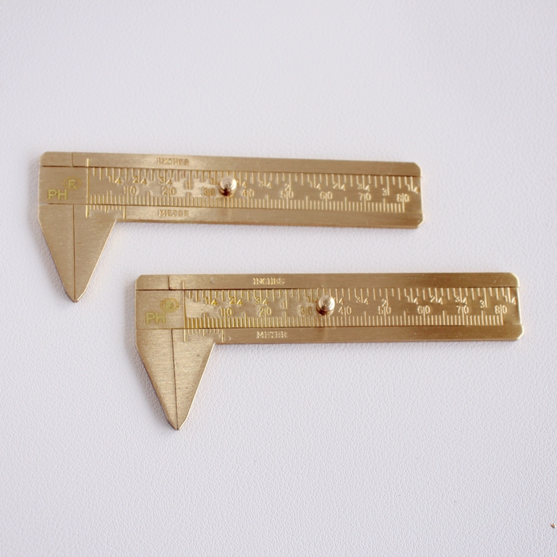 纯铜黄铜迷你卡尺dioy手工串珠文玩珍珠玉石圆珠测量工具游标卡尺