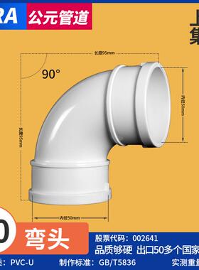 ppc水管接头配件大全下水道管子接头通用弯头三通帽盖75转50变径