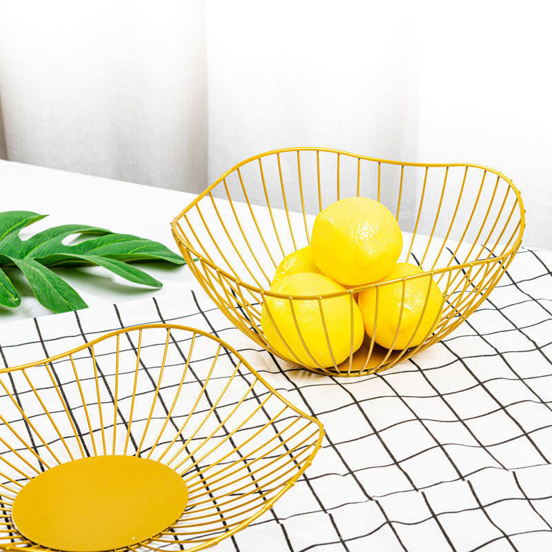 速发铁艺水果盘客盘果用水家篮茶几零食厅果盘轻奢风高端精致