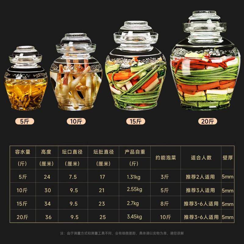 现货四川泡菜坛子玻璃泡菜罐腌菜酸菜缸辣椒酱密封Y罐级咸菜罐