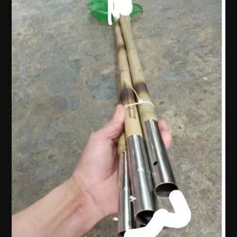 速发抄网杆节叠杆接头竹竿抄可套装两折杆网折叠竹竿抄网2米米竹