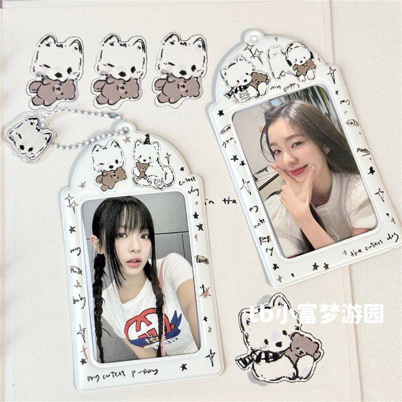 现货速发萨摩耶pvc哑光卡套学生校园卡公交卡收纳保护套寸小卡套