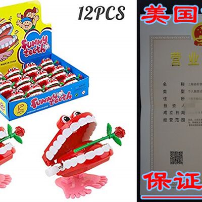 网红PROLOSO 12 Pack Wind up Toys Clockwork Playset (Teeth)