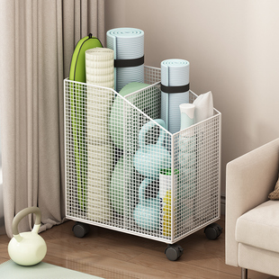 速发瑜伽垫收运筐纳动器械健身器材收纳箱家用缝铃篮球夹哑移动置