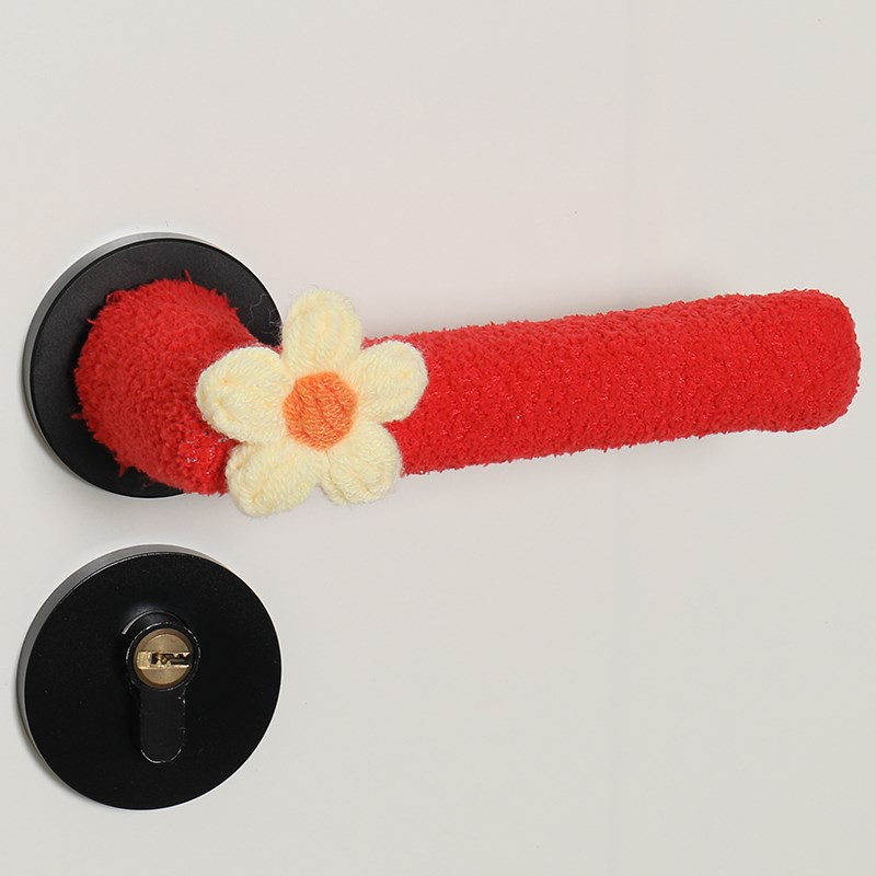 速发仿绒加厚门手套手保护套冬季单元门入户门防撞碰卧室门窗户拉