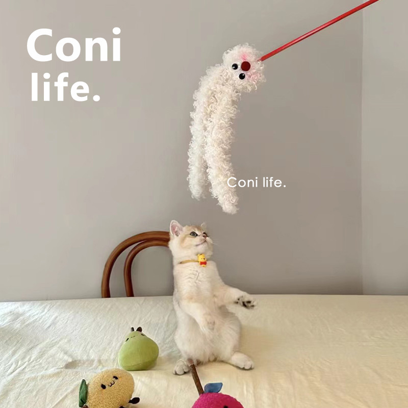 速发咬发i life长耳兔逗猫棒o声响片猫玩具耐C猫咪用品自嗨解闷神