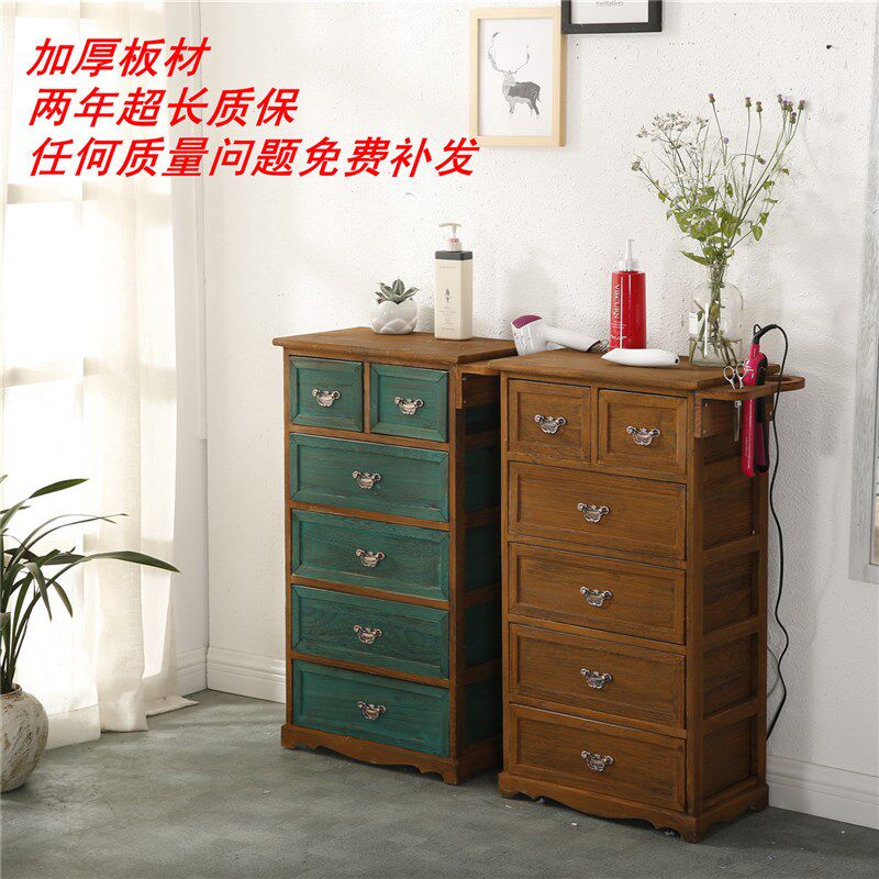 现货速发理发店发廊美发复古工具柜子美发店理发镜台美发柜理发产