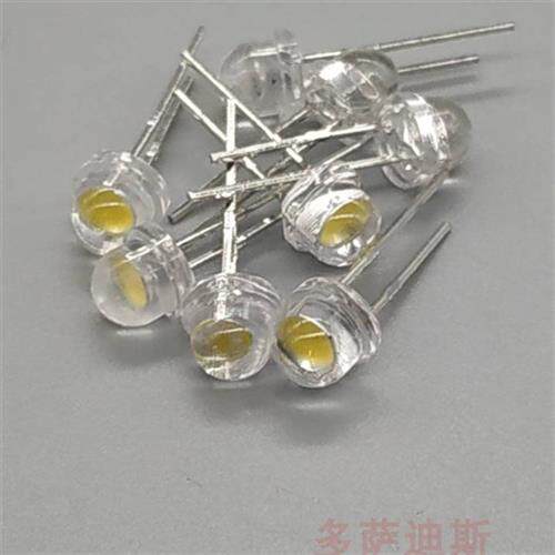 现货速发足瓦草帽灯白光灯珠灯高亮05瓦5MM直插手电筒照明暖