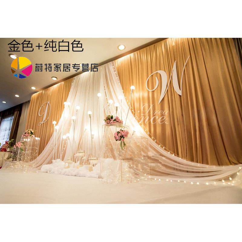 现货速发婚庆道具背景纱幔美人沙曼婚礼布置酒店舞台幕布婚礼布置