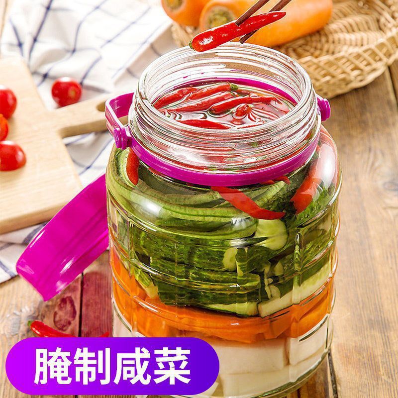 现货速发泡菜坛子大号密封玻璃罐家用级腌菜坛加厚酒坛实用旺果运