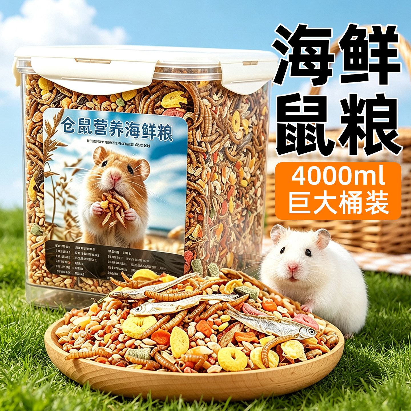 仓鼠粮食营养主粮金丝熊专用食物五谷饲料零食用品面包虫干冻干等