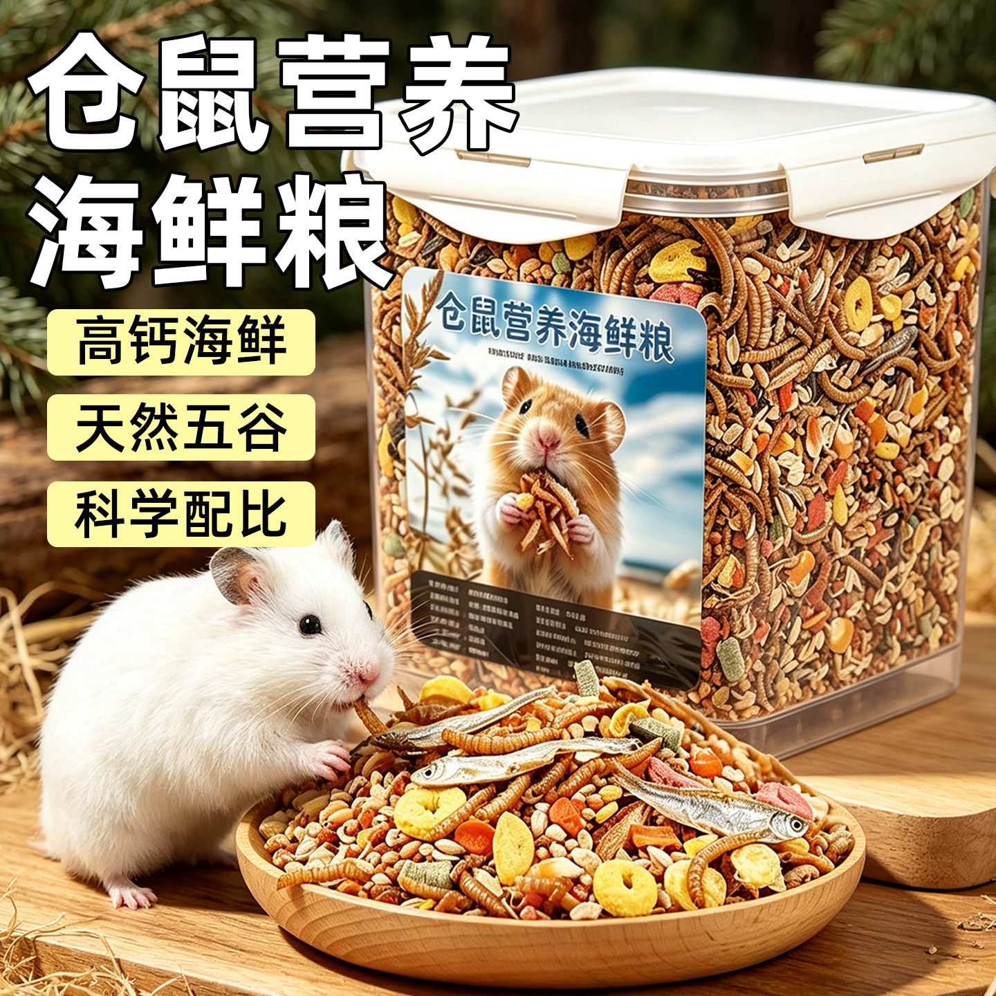 小仓鼠食物粮食营养主粮用品大全金丝熊花枝鼠粮五谷杂粮专用饲料