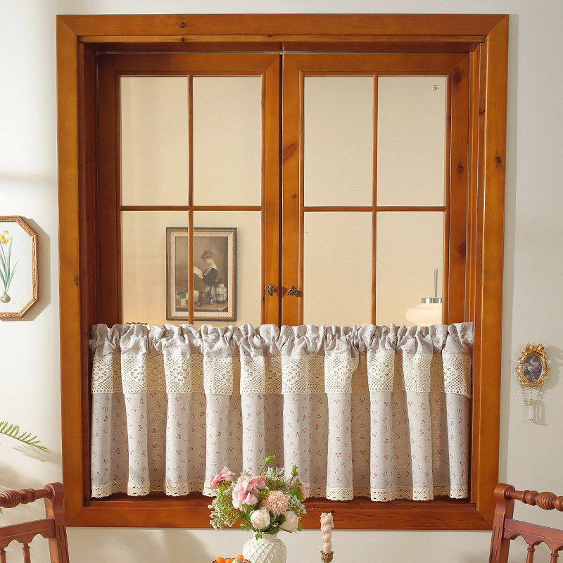日式棉麻亚麻色清新门帘田园隔断帘免卧室遮挡隐私帘子打孔厨房