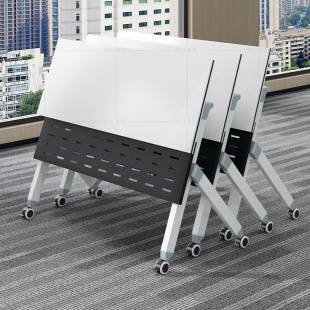 折叠培训桌会议桌椅组合可移动拼接多功能办公辅导班长条双人课桌