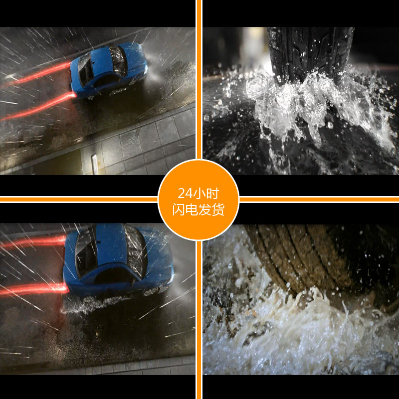 汽车飞驰轮胎水花特写 水花四溅特效视频素材