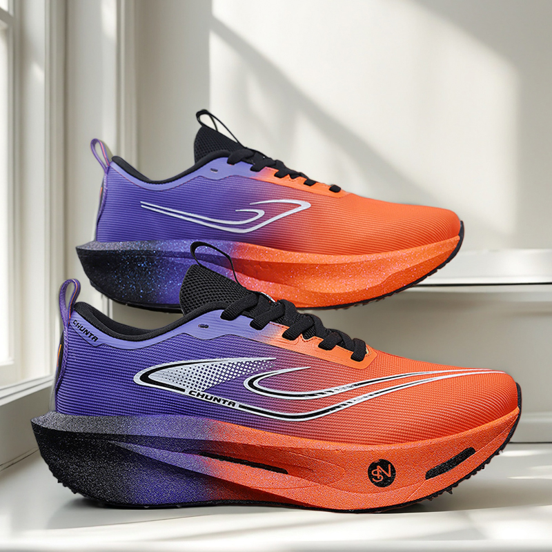 跑步鞋春秋季透气双网紫色男童学生青少年超轻减震碳板专业运动鞋