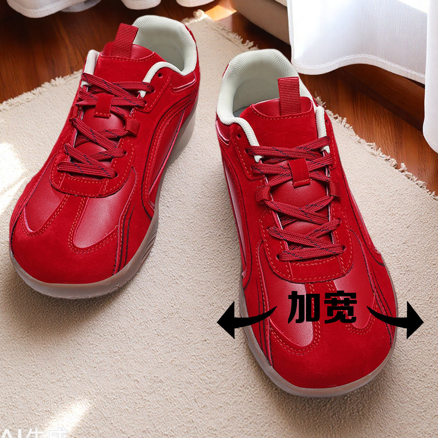 加宽加肥秋冬季男鞋红色休闲运动鞋46本命年鞋47宽头脚宽楦48大码,流行男鞋,时尚休闲鞋,淘宝优惠券,粉丝福利购,淘宝优惠卷