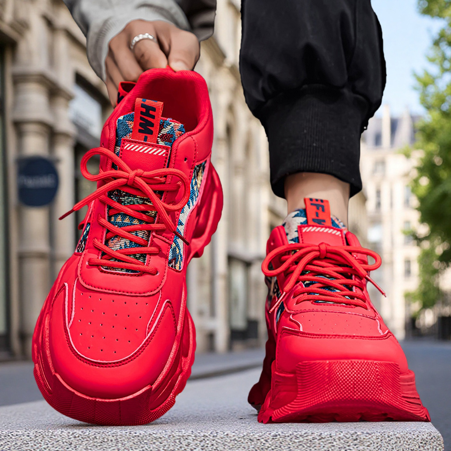 官方旗舰店红色运动跑鞋