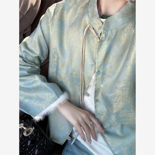 画梅 四季 国风 新中式 外套双面穿琉璃重磅桑蚕丝提花时髦年轻女